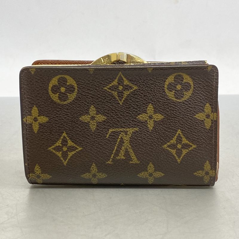 Louis Vuitton Wallet Monogram Porte Monnaie Viennois M61663 Brown Ladies