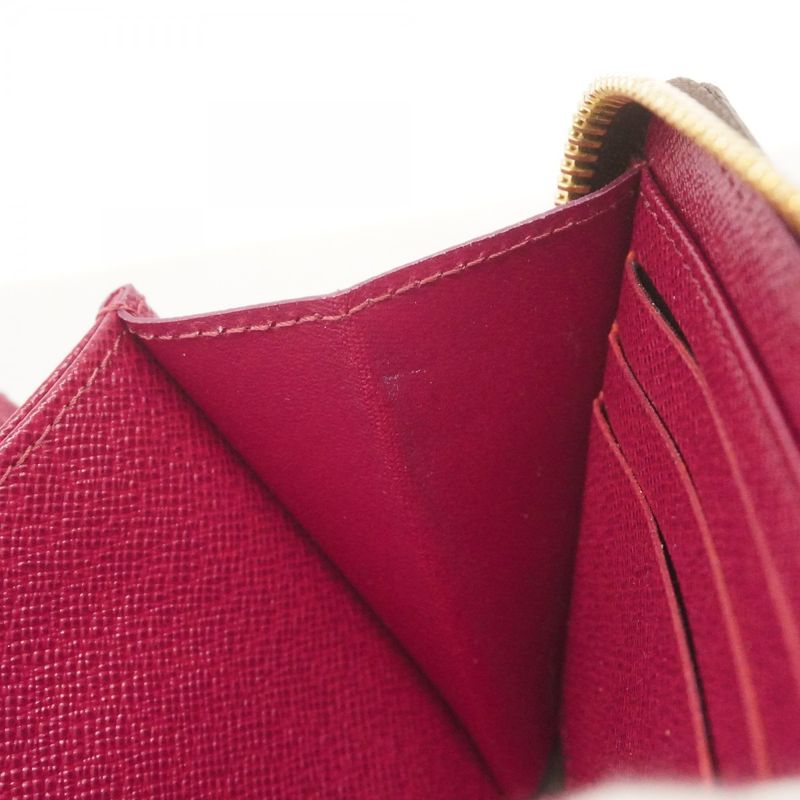 Louis Vuitton Long Wallet Monogram Zippy Wallet M41895 Brown Fuchsia Women