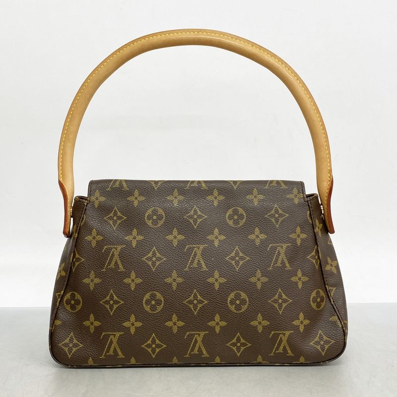 Louis Vuitton Shoulder Bag Monogram Mini Looping M51147 Brown Ladies