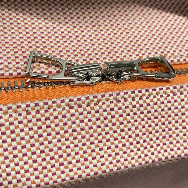 Hermes Vanity Bag Vanity Case Cabasin Orange And Raspberry Silver Hardware