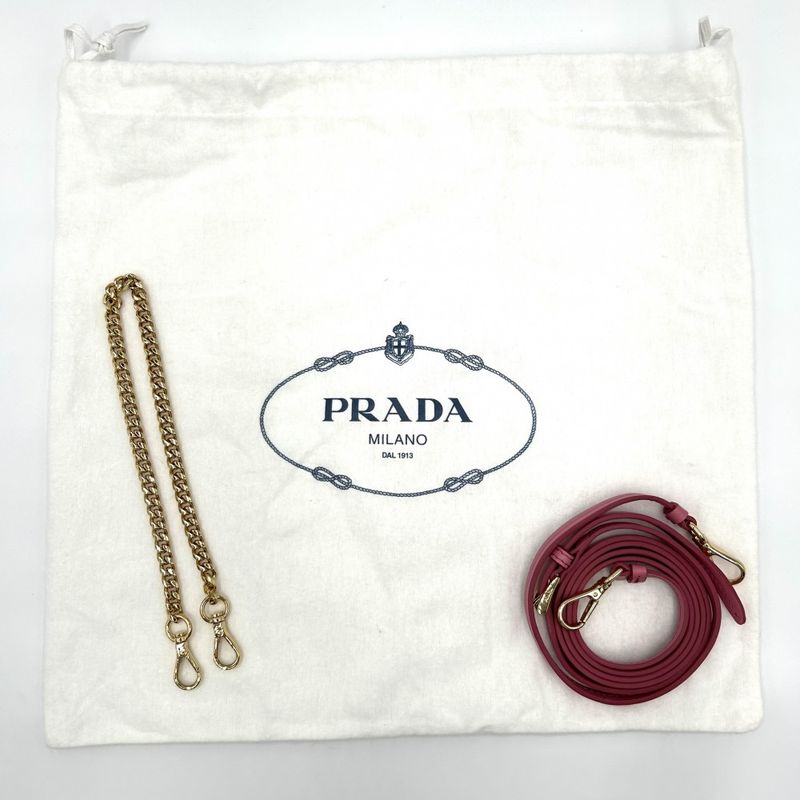 Prada Pouch Women Crochet Logo 2WAY Triangle Mini Shoulder Bag Mini Handbag Bag