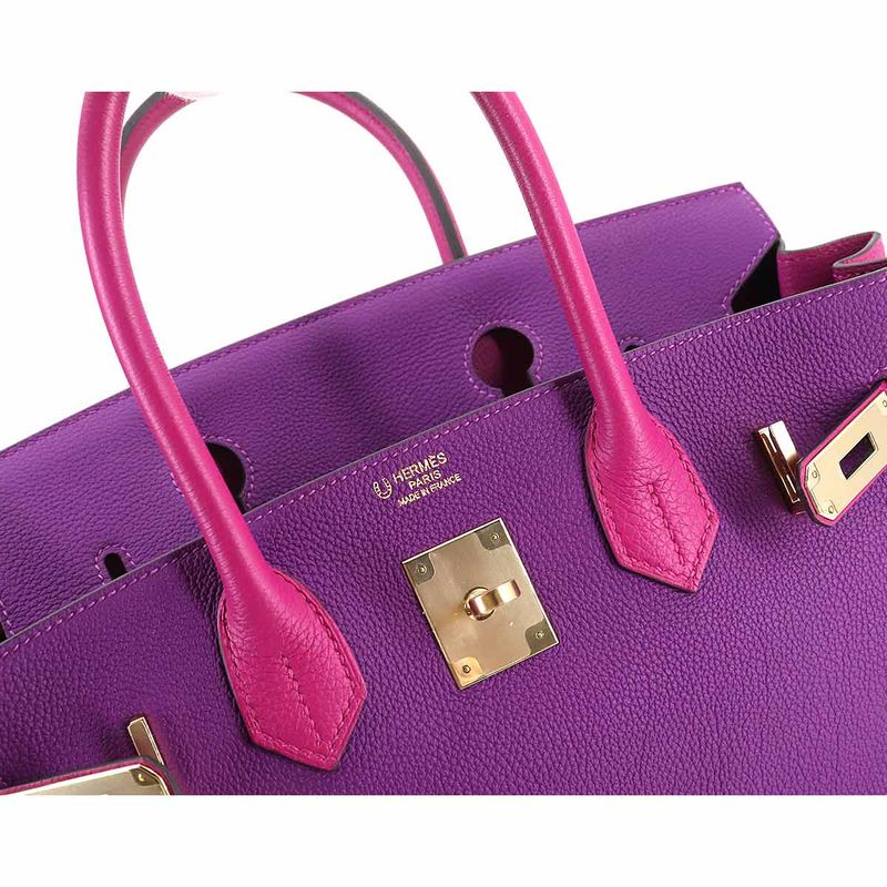 Exhibit Hermes Birkin 30 Personal SPO Hand Bag Togo Anemone Rose Purple C