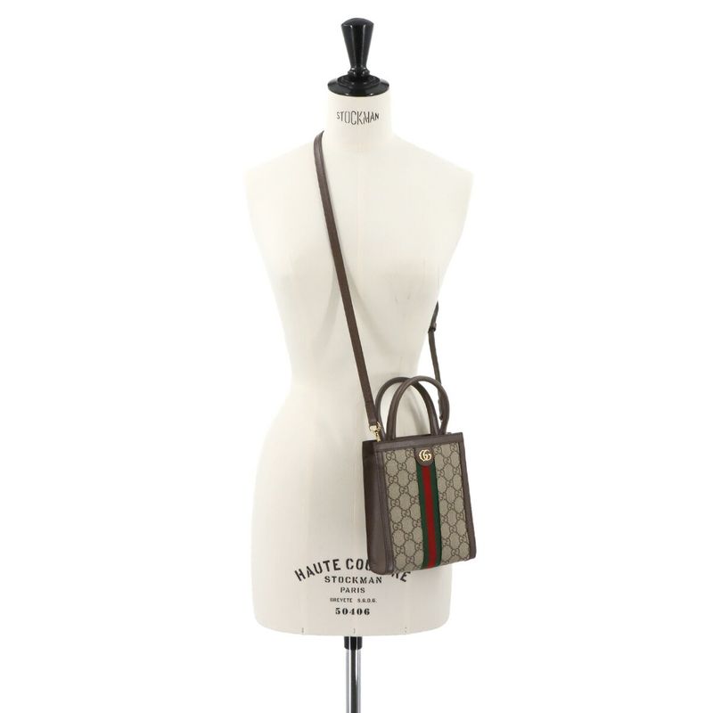 Exhibit Gucci Ophidia Small 2way Hand Shoulder Bag GG Supreme Canvas Leather