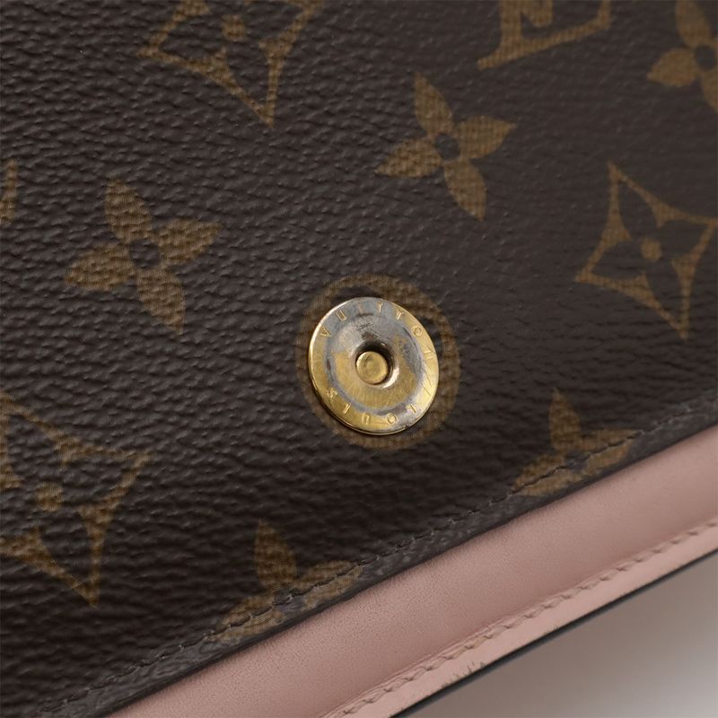 Louis Vuitton Monogram Portefeuille Fleur Chain Shoulder Bag 2WAY Clutch Bag