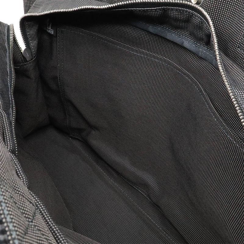 Hermes Her Line Tote MM Tote Handbag Canvas Gray Black Silver Hardware