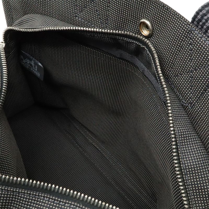 Hermes Her Line Tote PM Tote Handbag Mini Tote Canvas Gray Black Silver