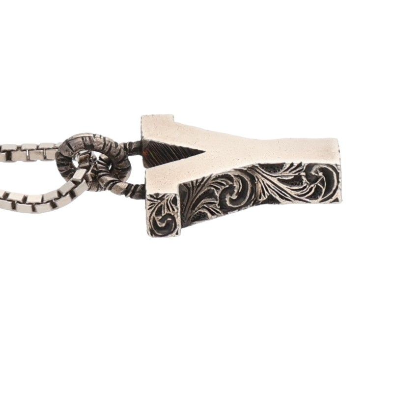Gucci Arabesque Initial Y Silver Necklace Men's