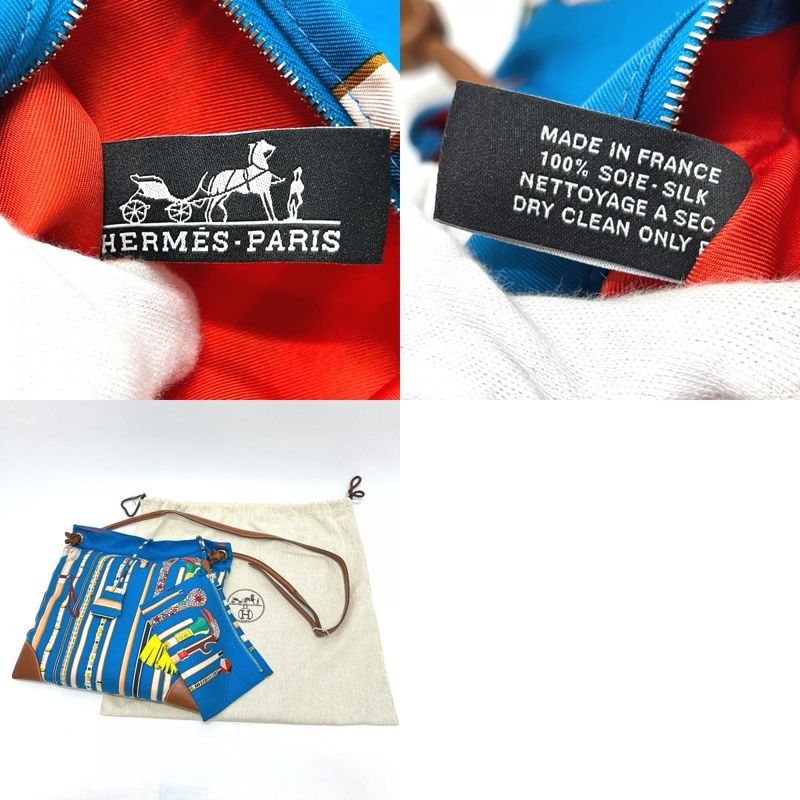 Hermes Shoulder Bag Silky City PM Silk Blue