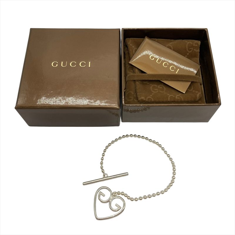Gucci Double G Heart Bracelet Star Ring Silver 146g Silver Sv925 Ladies