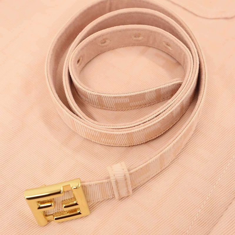 Fendi Zucca Monogram Belted Denim Jacket Flf677 Ak6c Pink 38