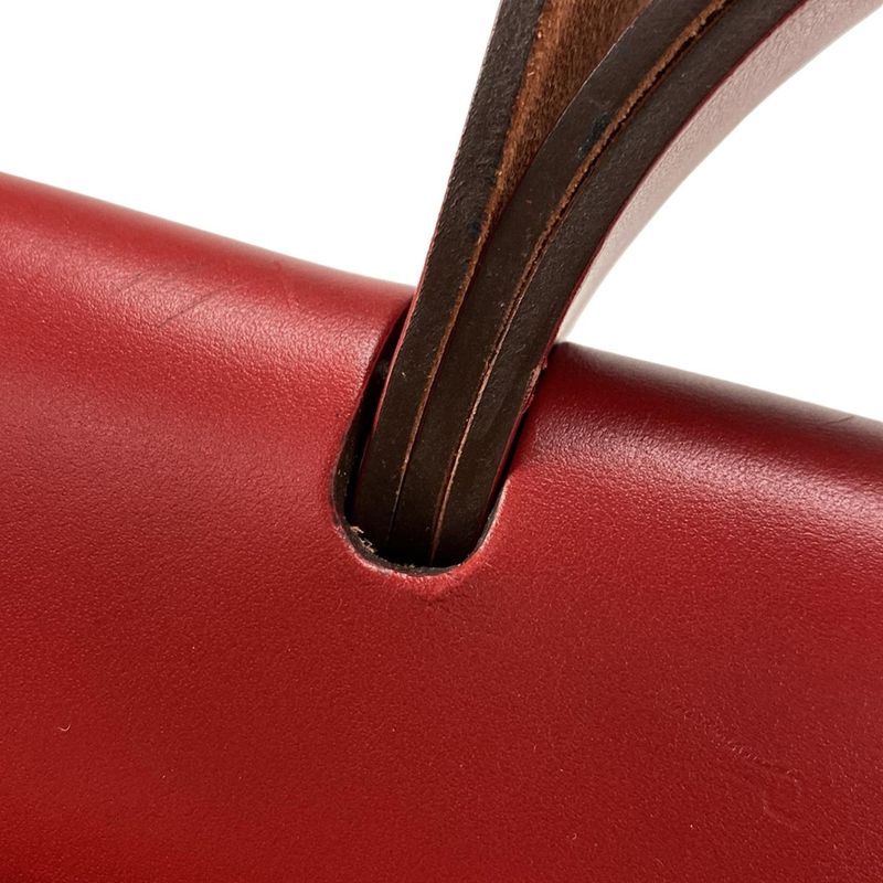 Hermes Handbag Herbag Zip Cabin Beige And Red Silver Hardware /H Vibration