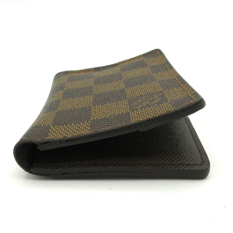 Louis Vuitton Card Case Damier Organizer Duposhe N63145 Ebène Engraved Initials