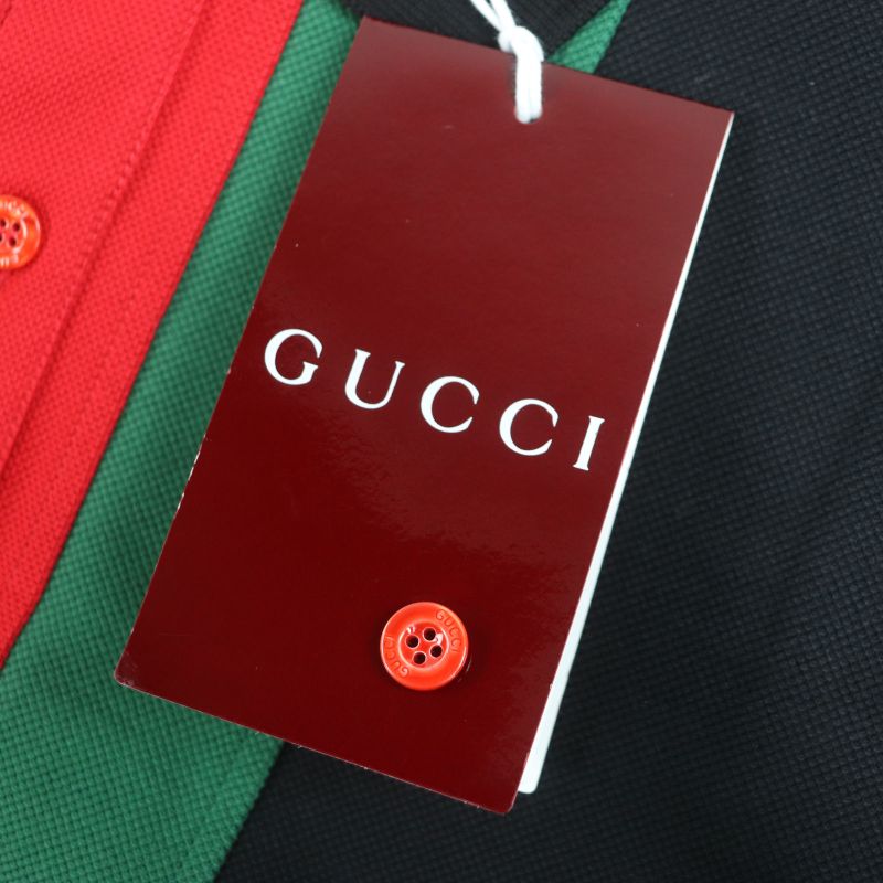 Gucci 795810 Web Stripe Logo Button Short Sleeve Short Sleeve Polo Shirt
