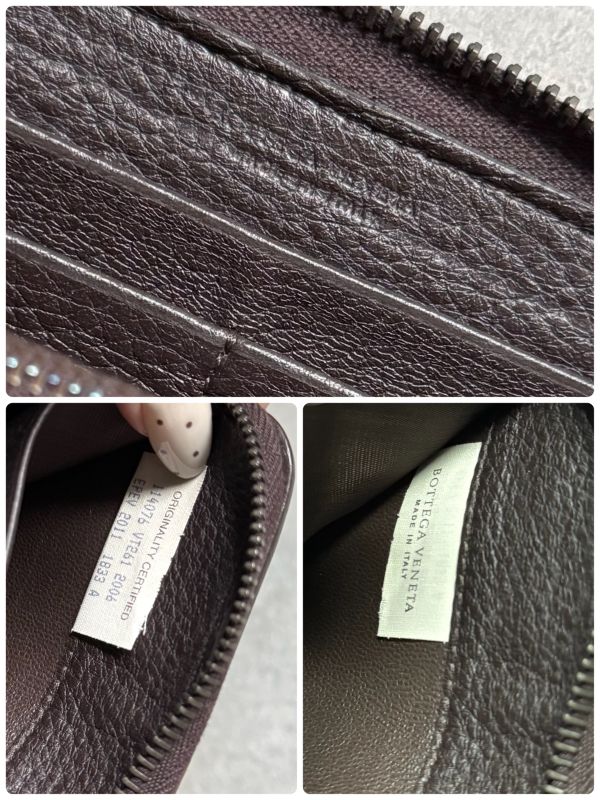 Bottega Veneta Intrecciato Round Zipper Long Wallet in Grained Leather Dark