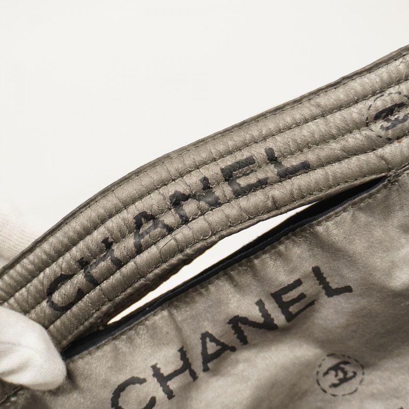 Chanel Shoulder Bag Unlimited Nylon Gray Silver Hardware Women