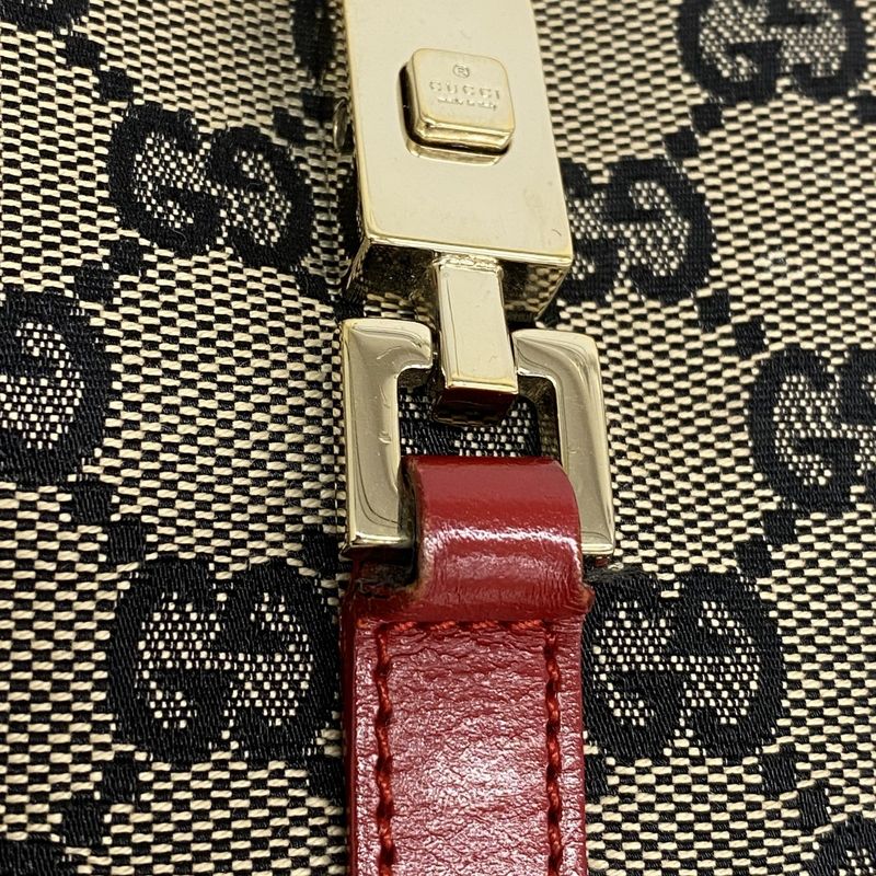 Gucci Handbag GG Canvas/jackie 002 1068 Canvas Black Red Chien Pan Gold