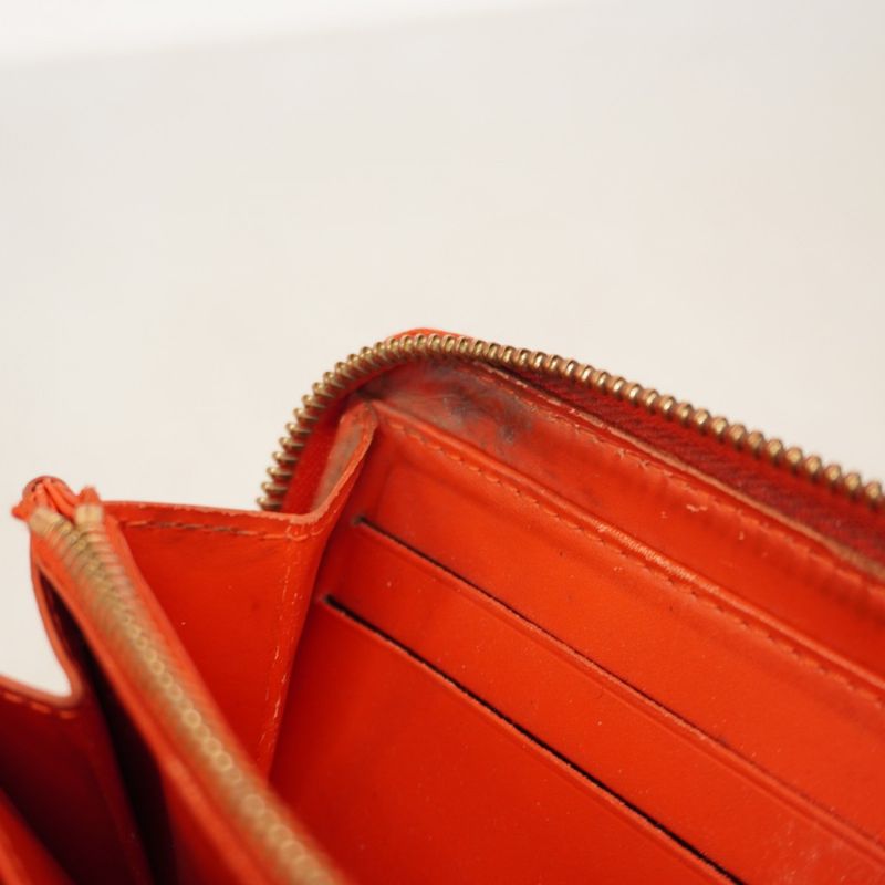 Louis Vuitton Long Wallet Vernis Zippy Wallet M93724 Orange Sunset Ladies