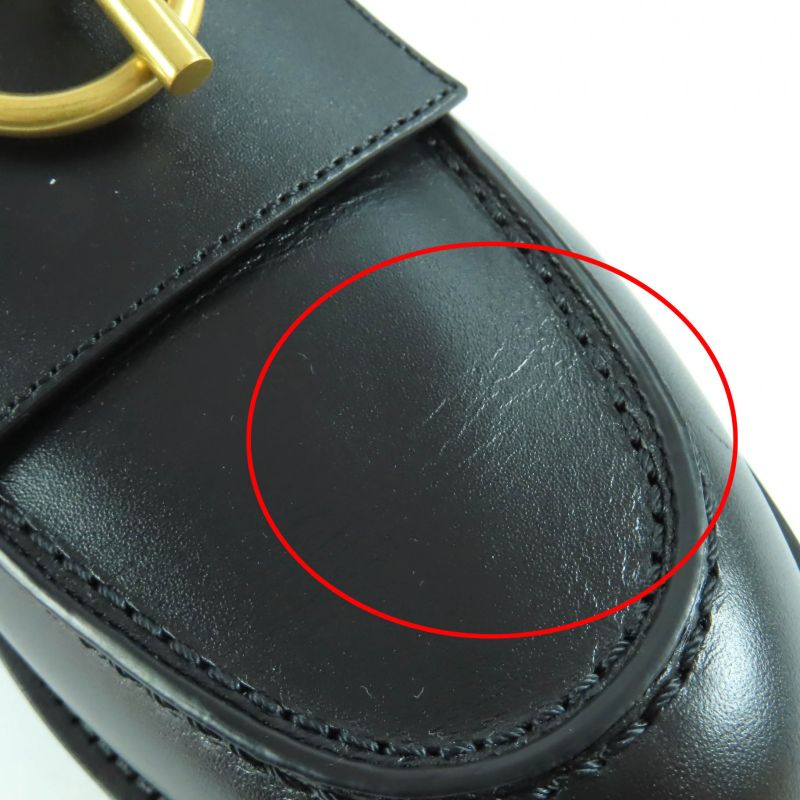 Hermes Impact Gold Hardware Leather Moccasins With Glenan Buckle Black 36 With