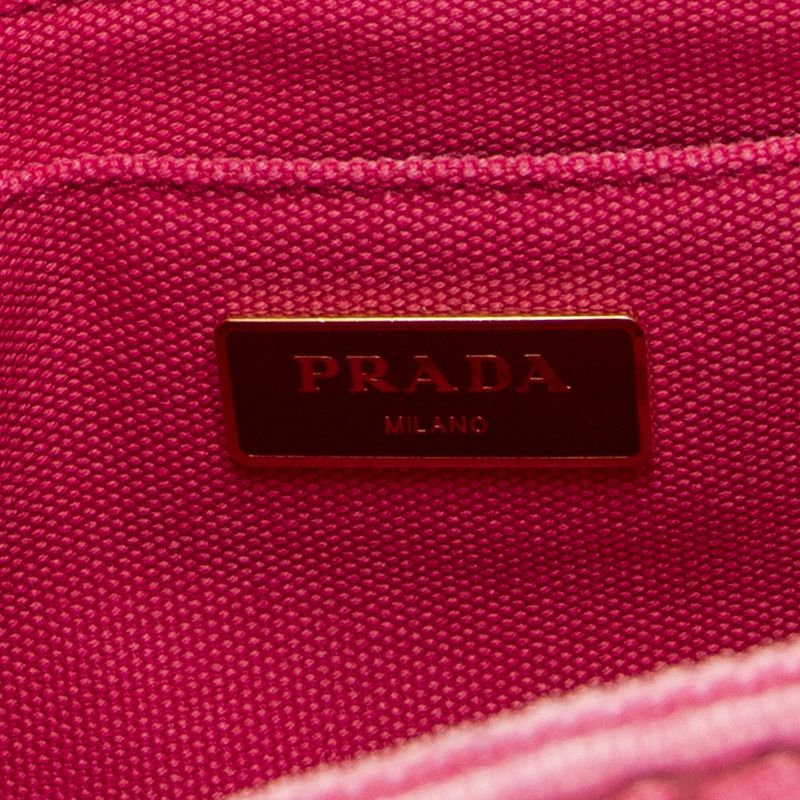 Prada Canapa Small Tote Fuchsia Pink Canapa Canvas AB