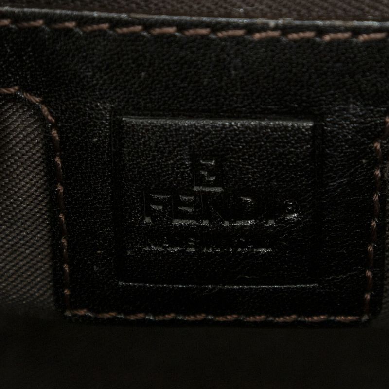 Fendiff Tote Brown/black Zucca Canvas A