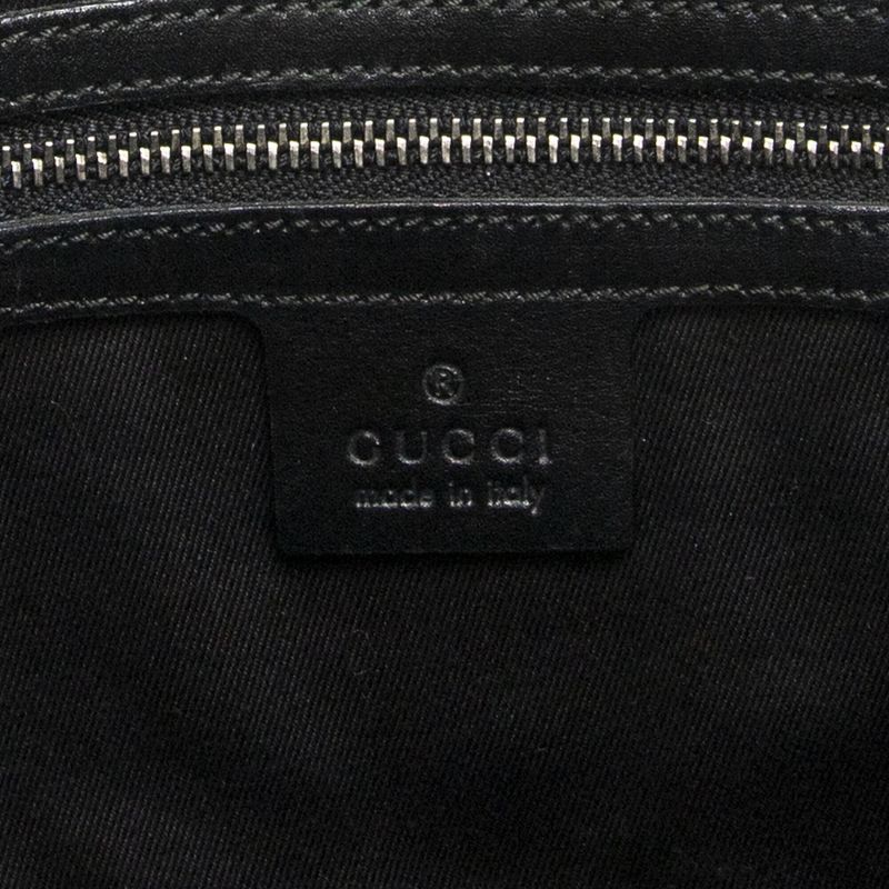 Gucci Large Piston Hobo Black GG Canvas AB
