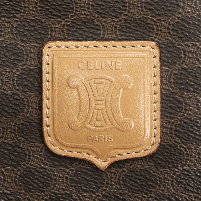 Celine Vintage Small Boston Brown/beige Macadam PVC Canvas AB