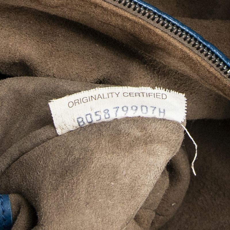 Bottega Veneta Chain Semi-shoulder Blue Intrecciato Leather A