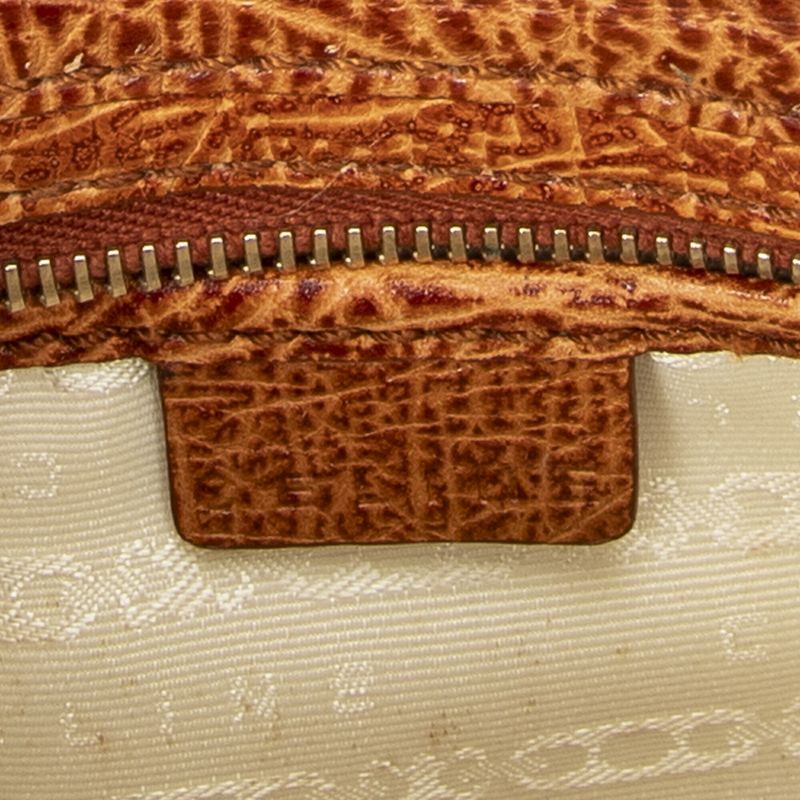 Celine Vintage Shoulder Zip Beige/brown Macadam Canvas A