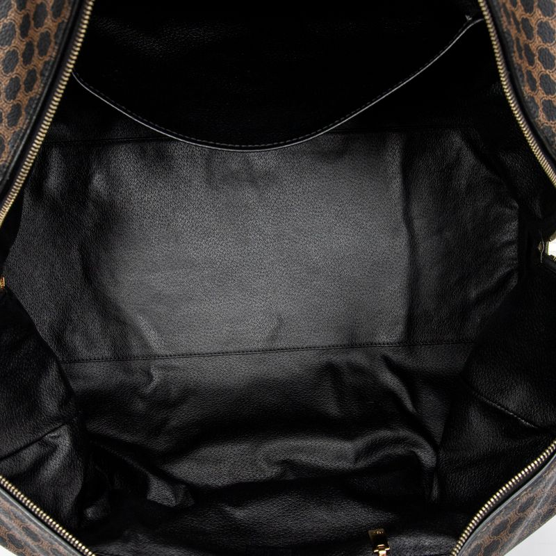 Celine Large Travel Boston Black Macadam PVC Canvas A