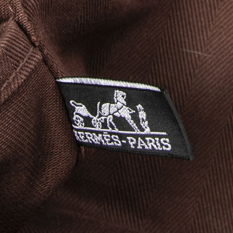 Hermes Valparaiso Brown Toile Chevron Canvas AB