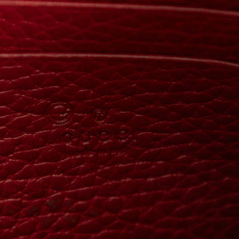 Gucci Interlocking G Chain Wallet Red Grain Leather A
