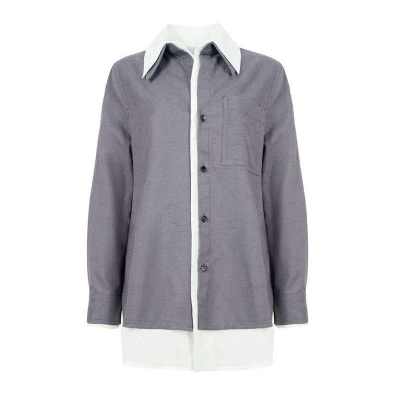 Bottega Veneta Long Sleeve Shirt Double Layered 738507 V2sm0 1225 38 Size Gray