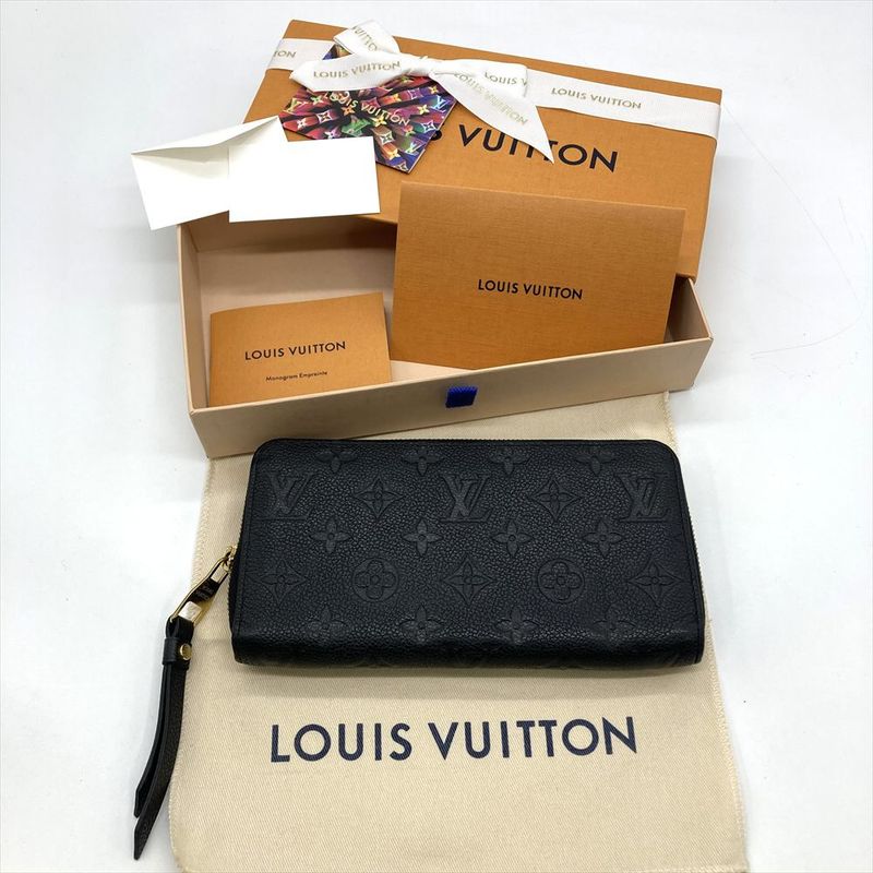 Louis Vuitton Zippy Wallet Long Wallet Monogram Empreinte M61864 Black Gold