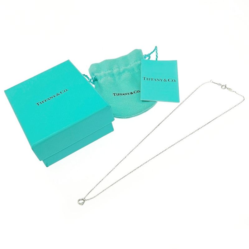 Tiffany & Co Silver Elsa Peretti Open Heart Mini Necklace 1.7g 925 Engraved