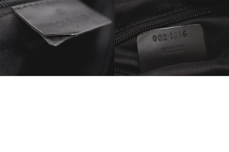 Gucci Bamboo 2way Shoulder Handbag GG Nylon 0021016 Black 2647n