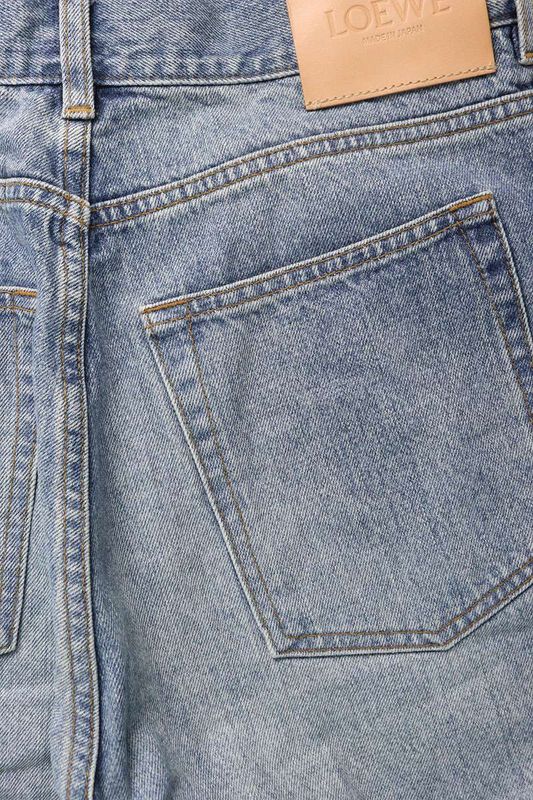 Loewe H526y11w18 Selvedge Logo Straight Leg Denim Pants Men 46
