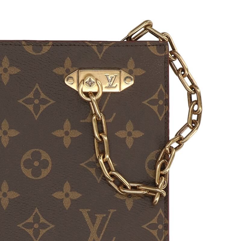 Louis Vuitton M55646 Monogram Chain Clutch Monogram Leather Chain Decoration