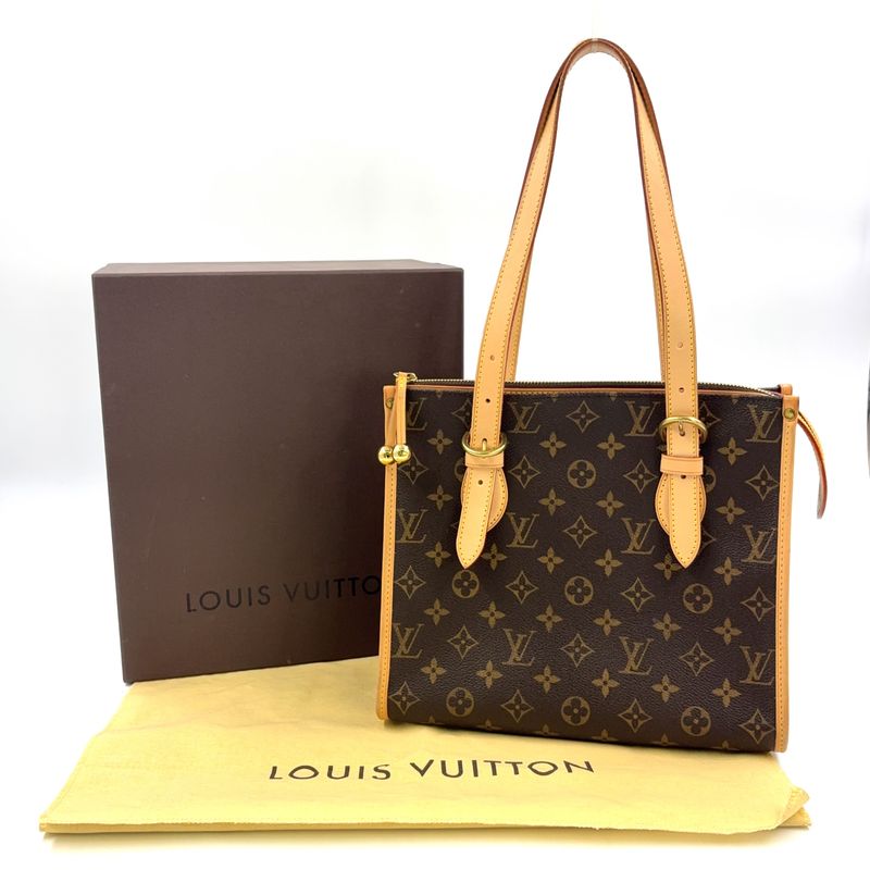Louis Vuitton Popincourt O Monogram Leather × PVC Brown Tote Bag Gold M40007