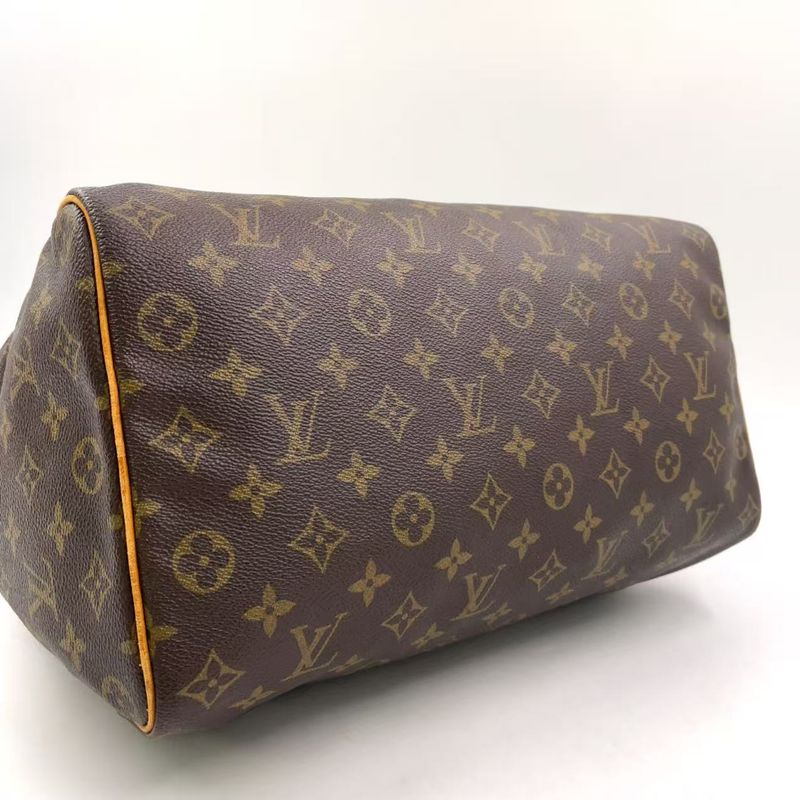 Louis Vuitton Speedy 35 Monogram Leather X PVC Brown Handbag Gold M41524