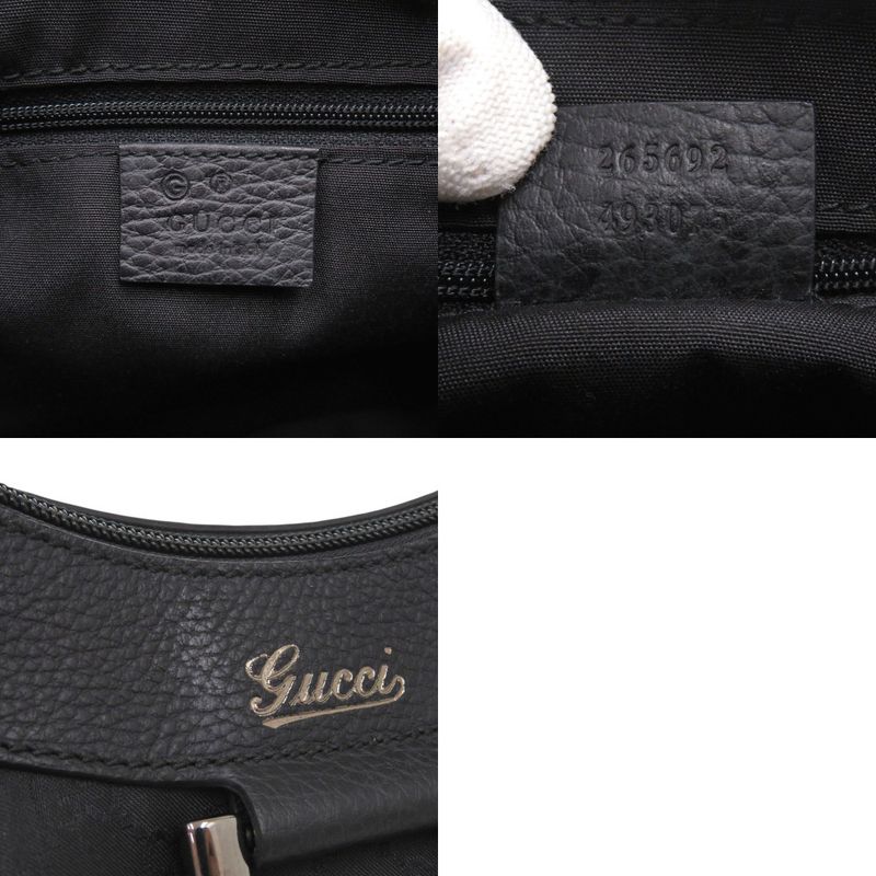 Gucci Abby GG Logo 265692 One Shoulder Bag Nylon Black Handbag Black 1311 Gucci