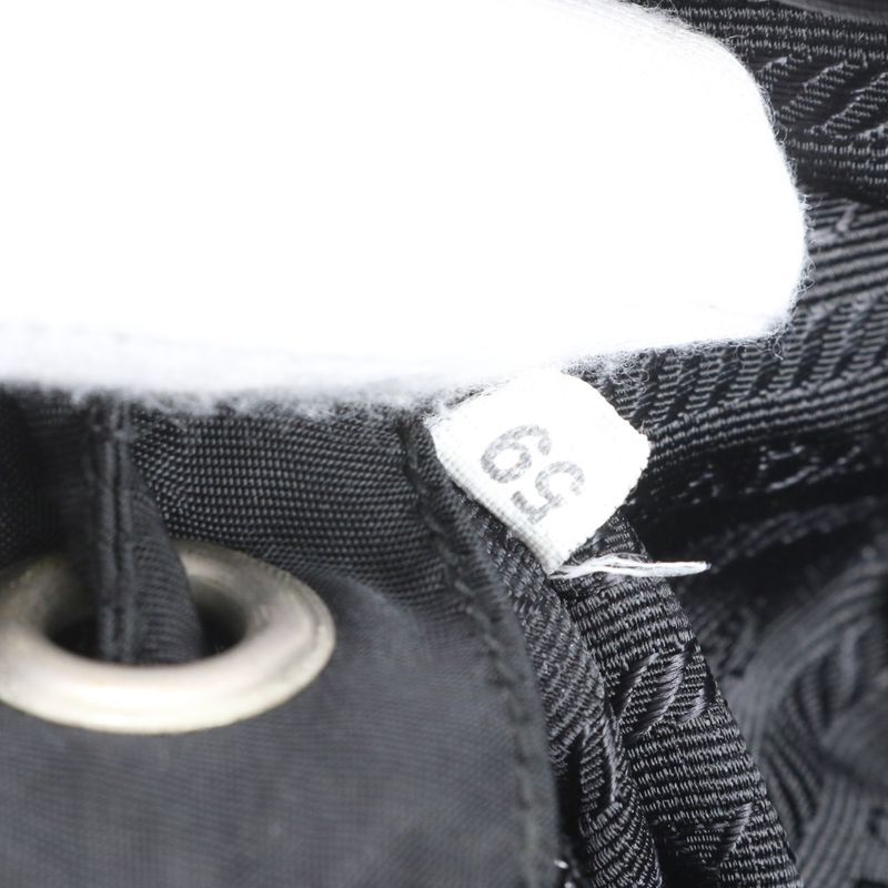 Prada Tessuto Nylon Triangle Logo Leather Backpack Sac Backpack Black Genuine