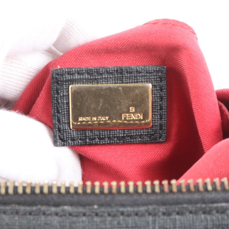 Fendi Zucchino Charm Shoulder Bag Crossbody Black 8bt150 Genuine Leather Women