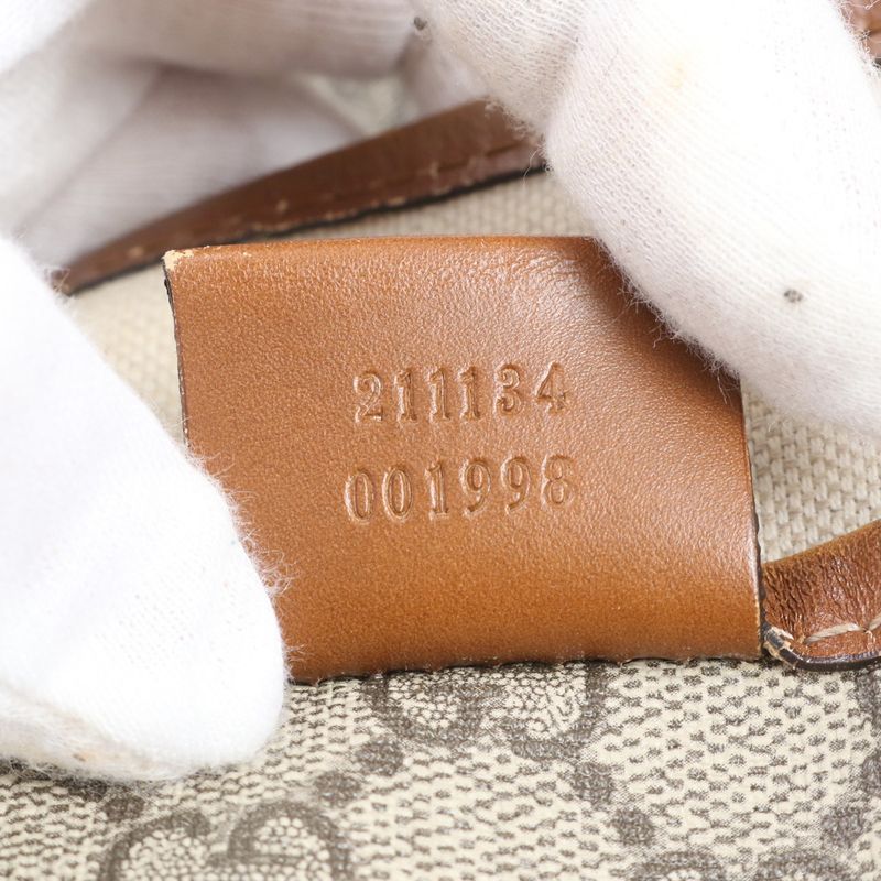 Gucci GG Supreme Sherry Line Leather Tote Bag Shoulder Business Commuter