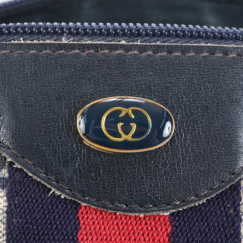 Vintage Old Gucci GG Supreme Leather 2WAY Handbag Mini Boston Shoulder Women