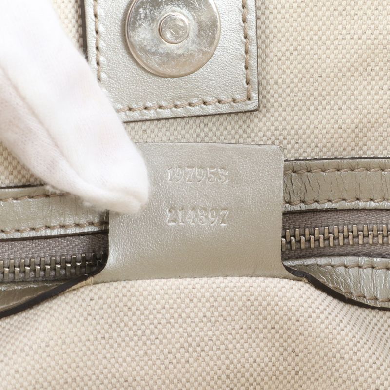 Gucci With Control Card GG Imprime 197953 Leather Tote Bag Shoulder Hand