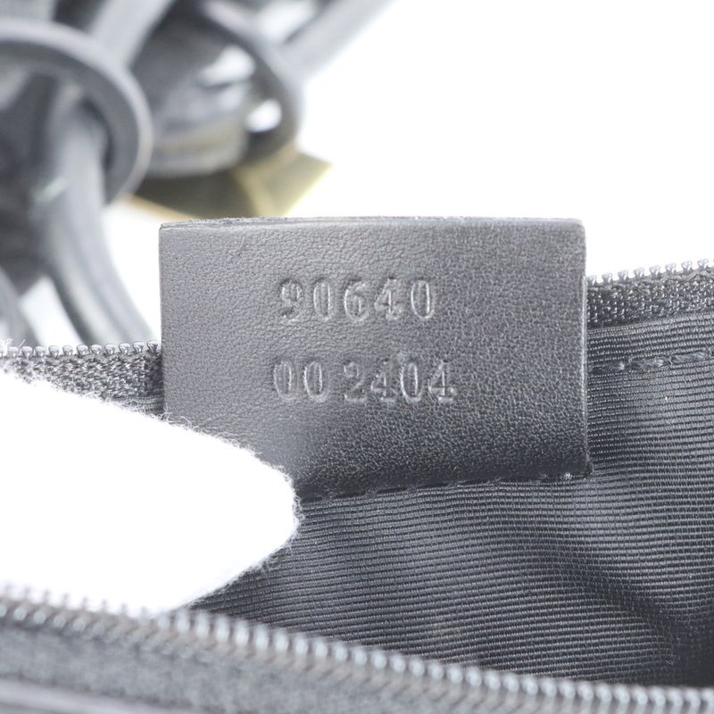 Gucci GG Canvas Leather Drawstring Tote Bag Shoulder Hand Black 90640 A4 Women