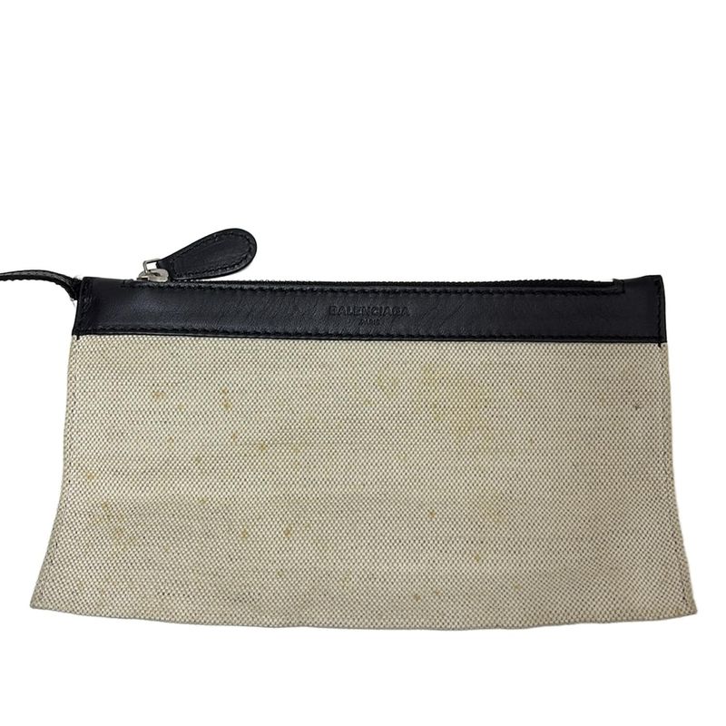 Balenciaga Tote Bag Navy Cabas Su M 339936 Ivory And Black Leather