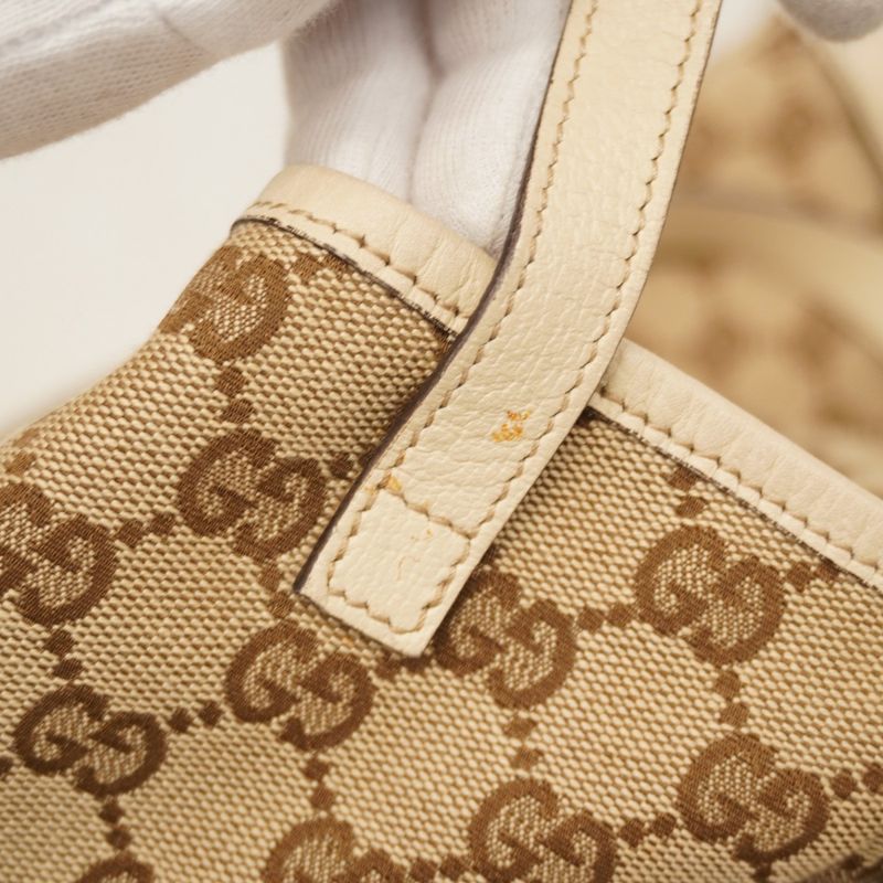 Gucci Tote Bag GG Canvas Abby 130736 Canvas Brown Chien Pan Gold Hardware