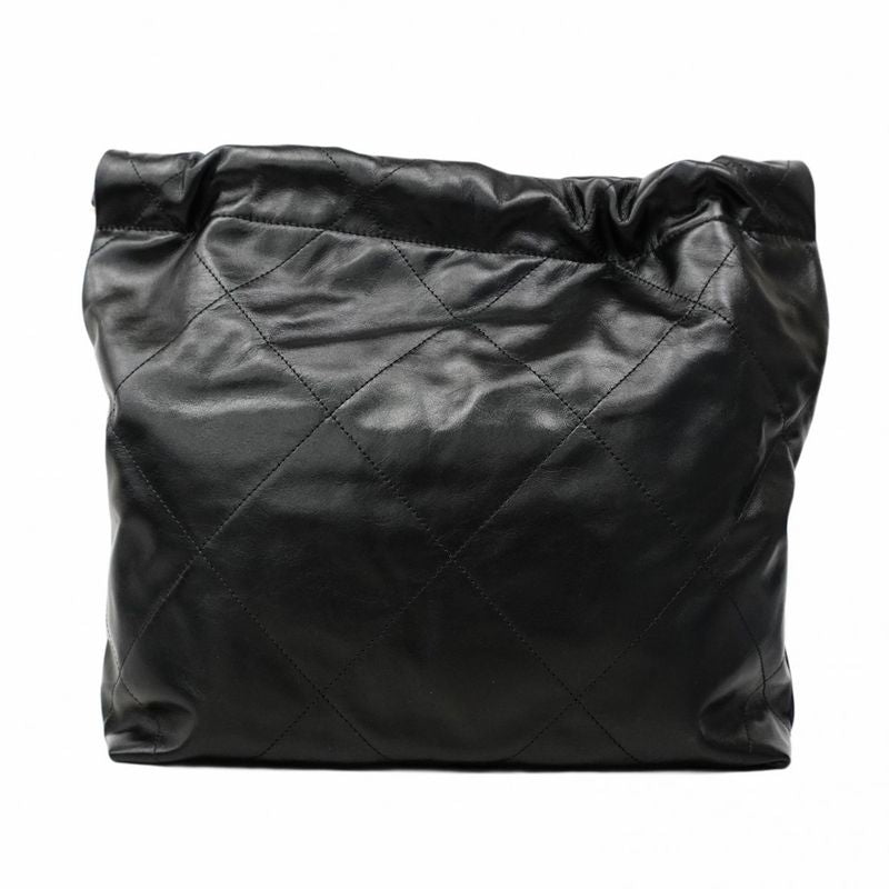 Chanel Shoulder Bag Chanel 22 Calfskin Black Gold Hardware Women