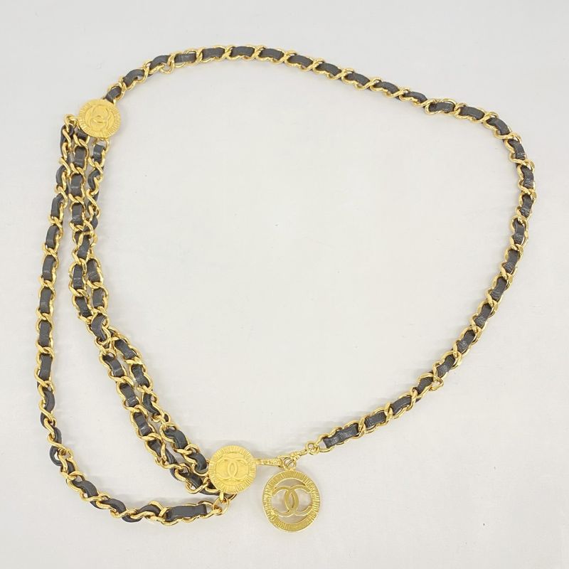Chanel Belt Chain Black Gold Hardware Women